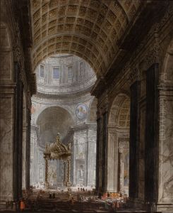 View of the interior of the Saint Peter's Basilica by Wilhelm Schubert van Ehrenberg