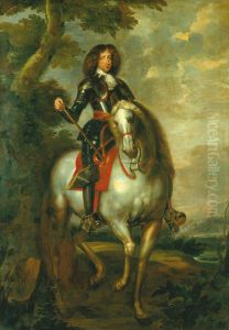 Portrait of King Christian V on horseback as a crown prince by Abraham Wuchters