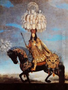 Leopold I on horseback in a costume for a "horse-ballet" (ballet a cheval).