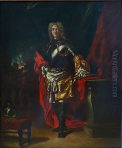 Portrait of Diego d'Aragona Pignatelli in the uniform of a cuirassier general by Francesco Solimena