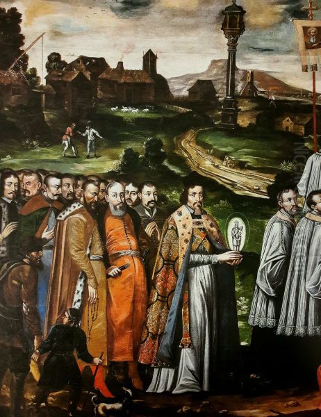 Procession with the statue of Our Lady of Gidle (detail). - view 1
