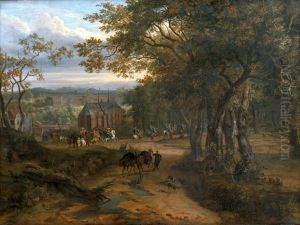 Royal retinue in the countryside. Royal retinue in the countryside.