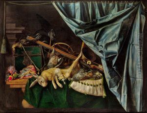 After the falcon hunt by Cornelis Norbertus Gijsbrechts