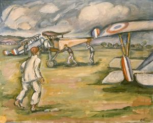 Annamites dans un camp d'aviation
