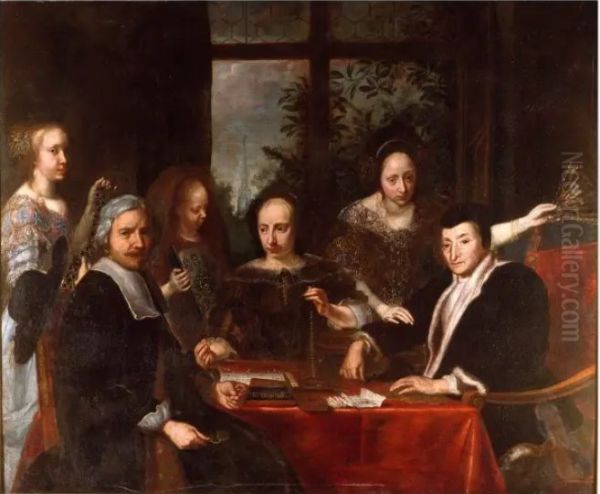 Group portrait of an unknown jeweler and his family (Allegory of Avarice) - view 1