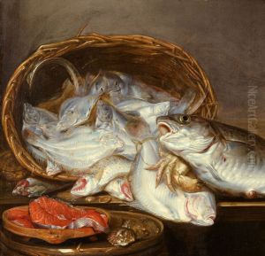 Large Still Life with Fish by Pieter Van Schaeyenborgh