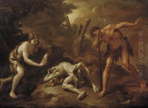 The lamentation of Adam and Eve over Abel's body by Nicola Vaccaro