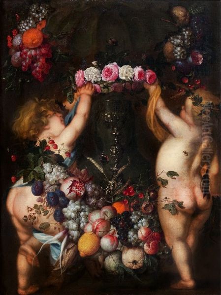 Putti crowning a chalice. - view 1