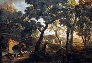 Landscape with Horses at the Drinking Trough by Marco Ricci