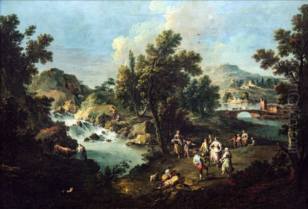 Landscape with a Stream and Peasants Dancing - view 1