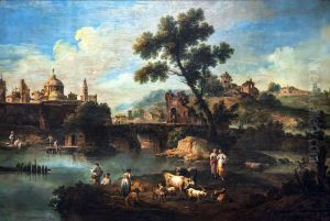 Landscape with a River, a Bridge, and Animals