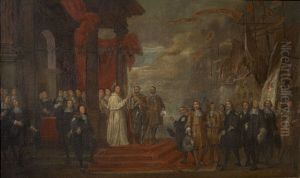Charles V after his abdication embarking on a ship bound for Spain in the port of Vlissingen, Zeeland (oil modello) Charles V after his abdication embarking on a ship bound for Spain in the port of Vlissingen, Zeeland (oil modello)
