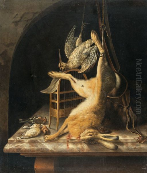 Hunt still life with a hare and asnipe - view 1