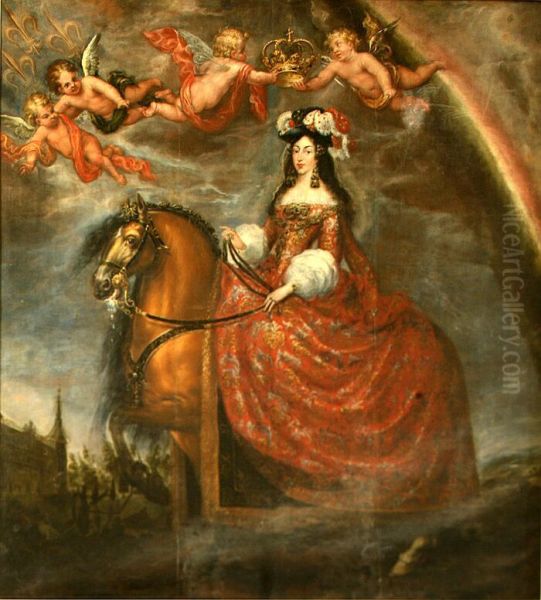 Retrato ecuestre de la reina Maria Luisa de Orleans - view 1