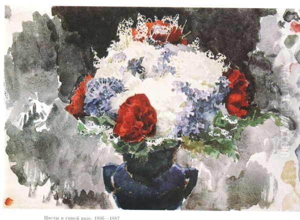 Flowers in Blue Vase - view 1