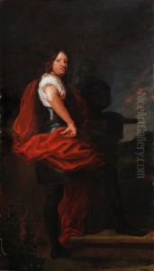 Portrait of John III Sobieski in armour. by Jerzy Siemiginowski-Eleuter