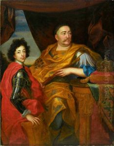 Portrait of John III Sobieski with his son Jakub Ludwik.