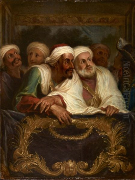 The Moroccan ambassador and his retinue at the Comedie italienne in Paris, February 1682 - view 1