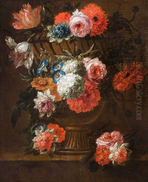 Flowers in a vase on a table - view 1