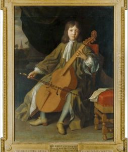 Sir John Langham, 4th Bt. (1671 - 1747), as a boy aged 12, playing the viola da gamba by Frederick Kerseboom