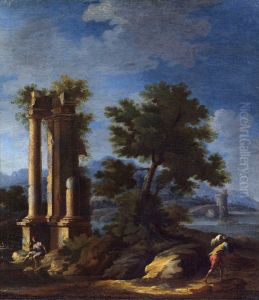 Paesaggio con rovine e figure Paesaggio con rovine e figure