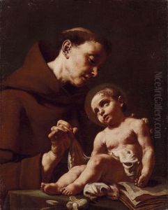 Sant'antonio Da Padova E Il Bambin Gesu by Francesco Cappella