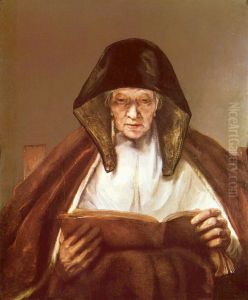 Old woman reading by Rembrandt