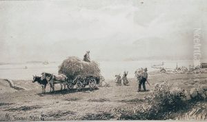 Harvesting Hay in Torekov by Hans Gude
