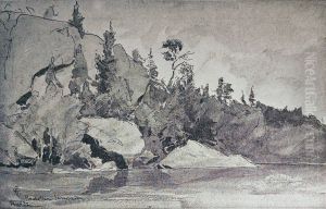 Hauketjern ved Sarabraaten by Hans Gude
