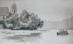 Nonneklosteret paa Fraueninsel i Chiemsee by Hans Gude