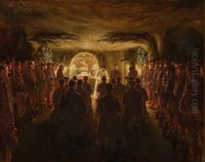 Messe de minuit dans les carrieres de Confrecourt le 24 decembre 1914