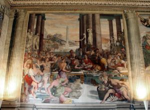 Syphax of Numidia offers a banquet to victorious Scipio the African by Alessandro Allori