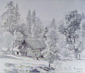 Homestead at Jarlsberg by Hans Gude