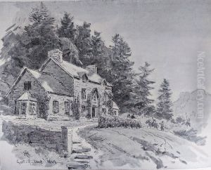Gude's Cottage in Wales by Hans Gude