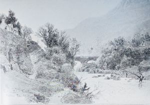 Pont-y-pair in Wales by Hans Gude