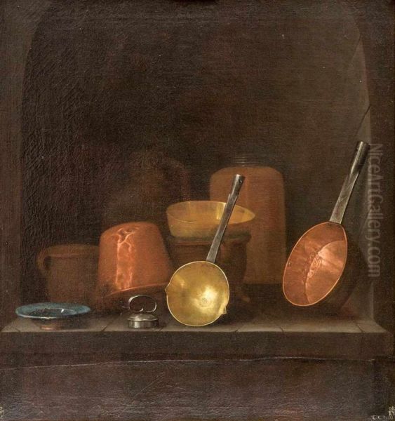 Still life with copper tableware - view 1