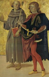 Saint Sebastien et un saint franciscain by Pietro Vannucci Perugino