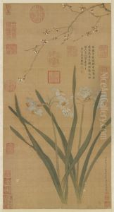 Narcissi and Plum Blossoms by Qiu Ying