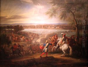Louis XIV, King of France, crosses the Rhine at Lobith on 12 June 1672 by Adam Frans van der Meulen
