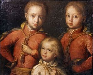 Portrait of Aleksander, Konstanty and Jan sons of John III Sobieski.