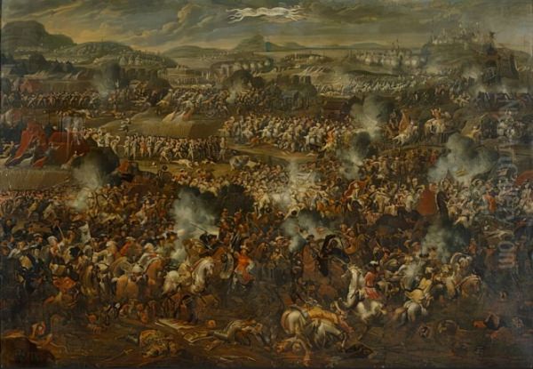 The relief of the city ofEsztergomin Hungary by Duke Charles of Lorraine and Elector Max Emanuel of Bavaria - view 1