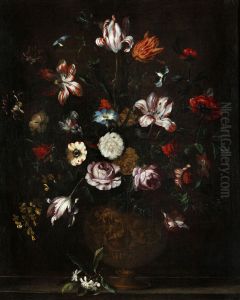 Flower still life in an urn