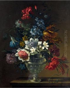 Bouquet of flowers in a glass vase