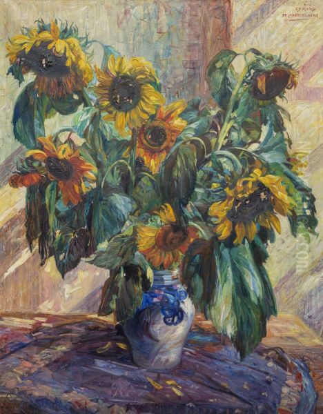 Flowers in a vase on a table - view 1