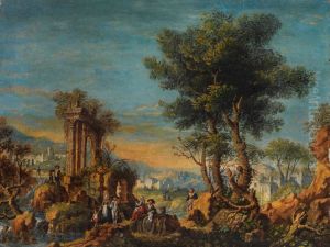 Landscape capriccio with staffage