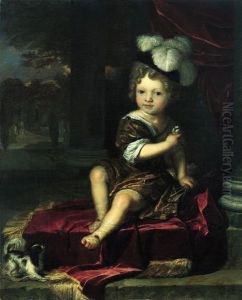 Portrait of a child with a tit. Portrait of a child with a tit.