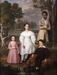 Portrait of three children in a Louisiana landscape by Jacques Amans