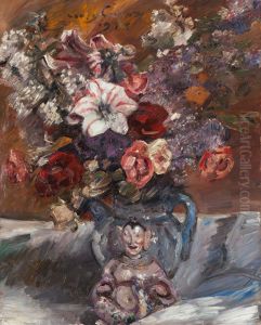 Blumen mit chinesischer Pagode