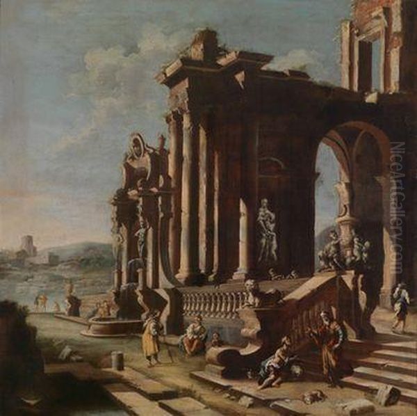 Ruinencapriccio Mit Figurenstaffage - view 1