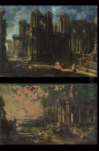 Figures Among Classical Ruins by Pietro Cappelli
